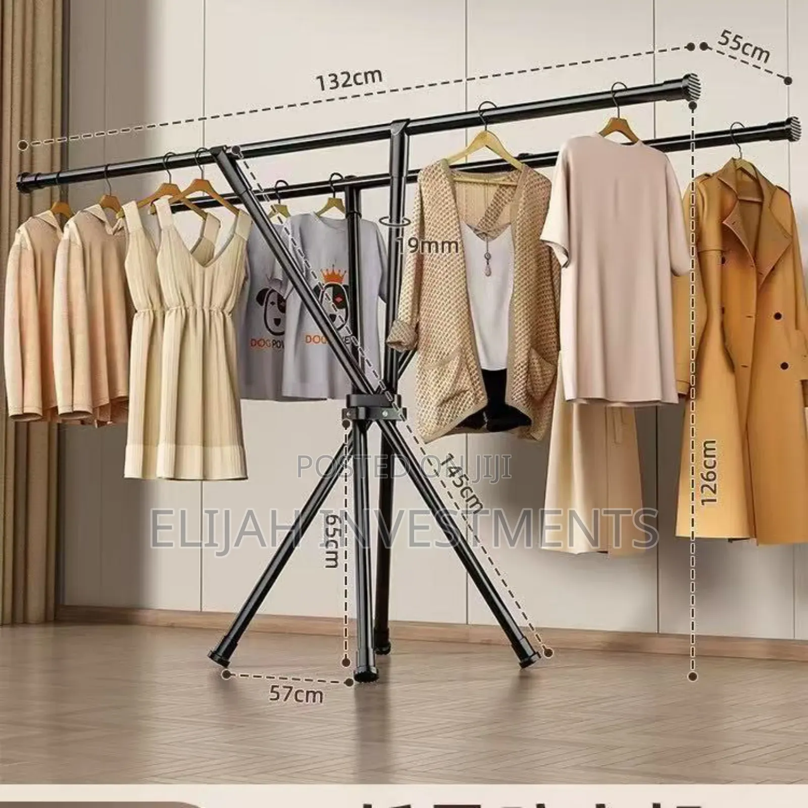 X-Shaped Foldable Clothes Drying Rack