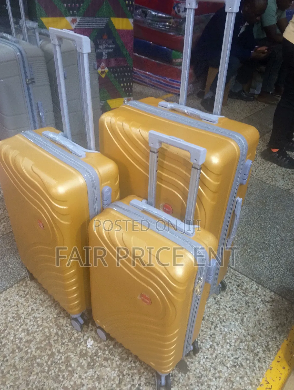 Executive Rubber Plastic Suitcases.Fullset.3pcs.( Orange)