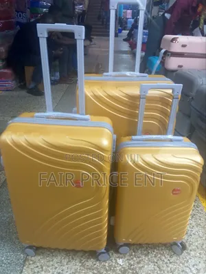 Executive Rubber Plastic Suitcases.Fullset.3pcs.( Orange)