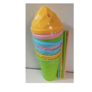 12 Pieces Plastic Glasses (Multi Color)