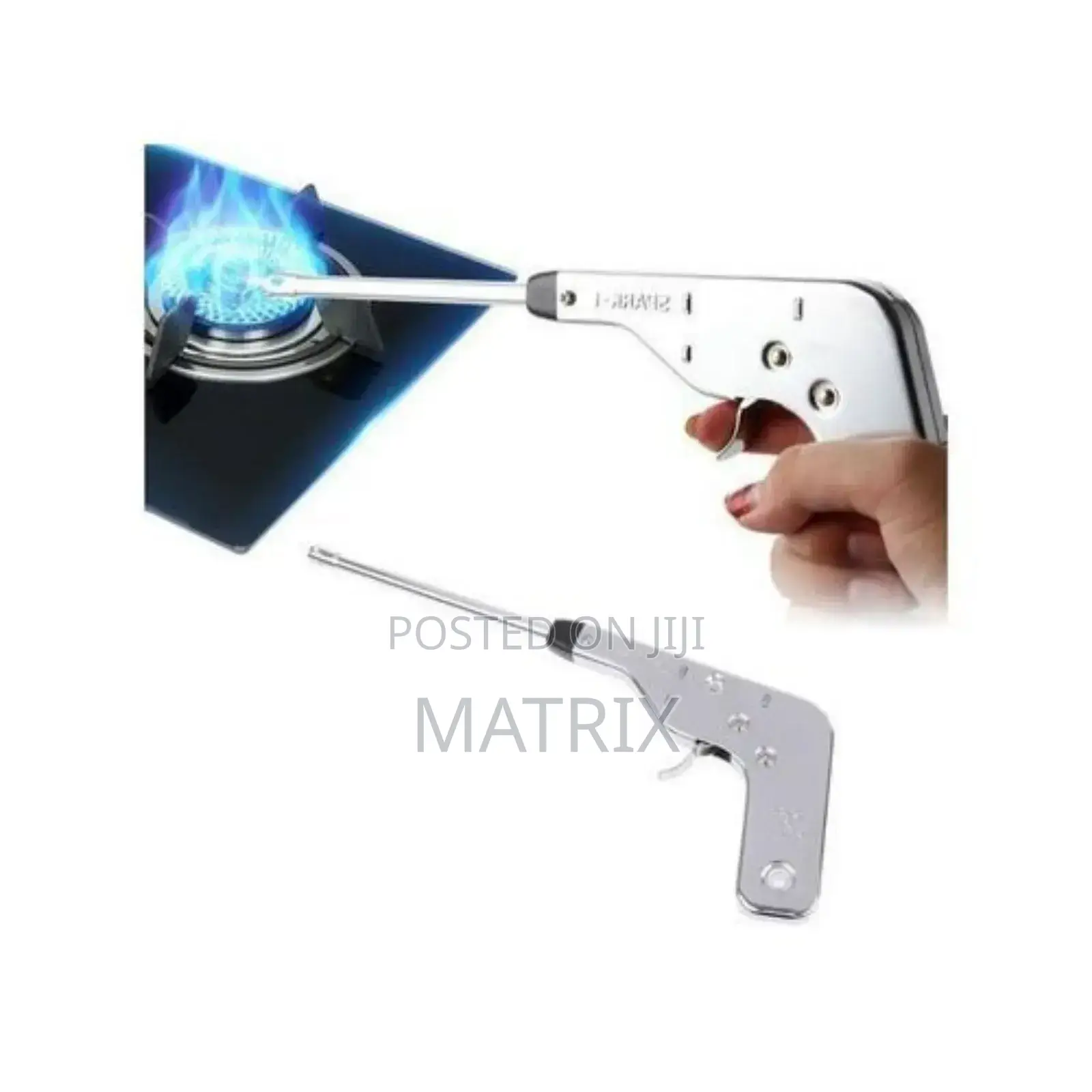 Gas Lighter With Electric Sparks - Silver