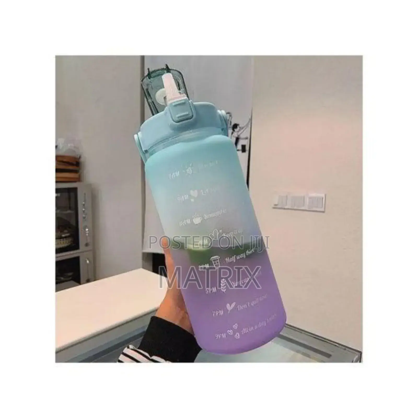 2l Time Marked Fitness Jug Outdoor Frosted Water Bottle