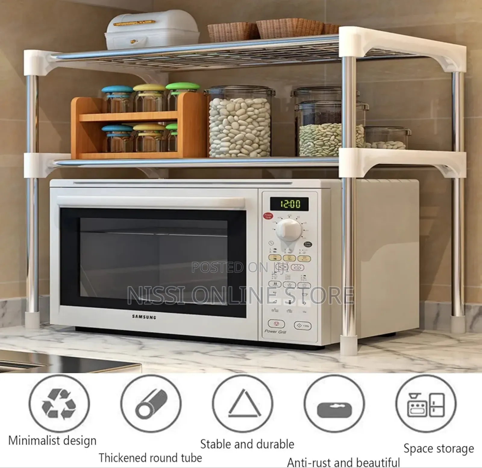Multifunctional Microwave Oven 2 Tier Stand