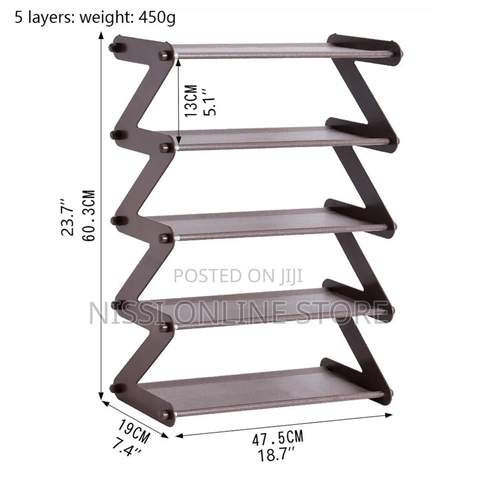 New 5 Layers Z Shaped Shoe Rack