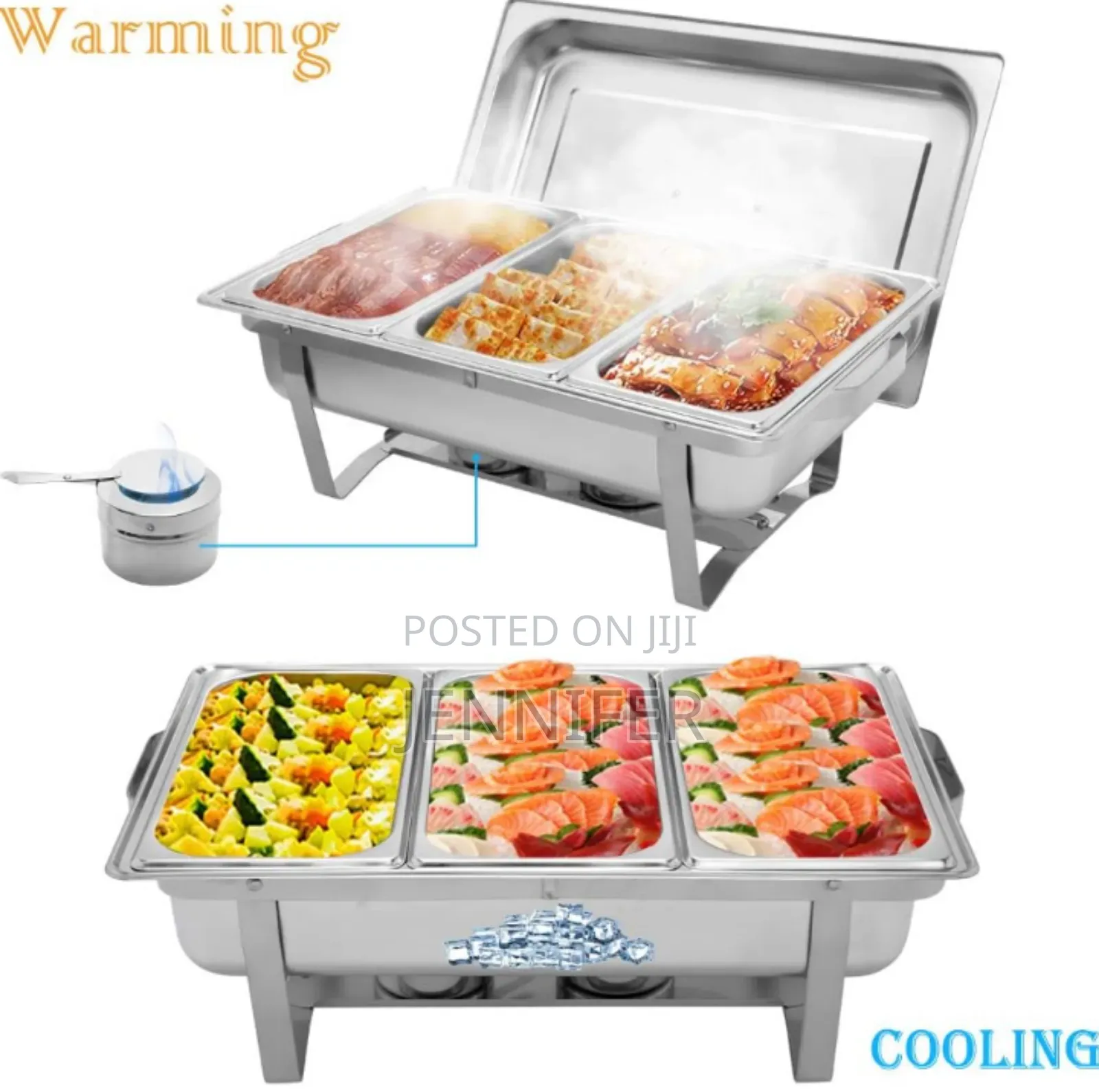 Triple Compartments Stainless Steel Chaffing Dishes