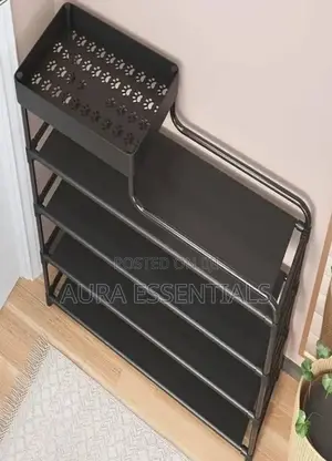 5layers Black Multifunction Shoe Rack
