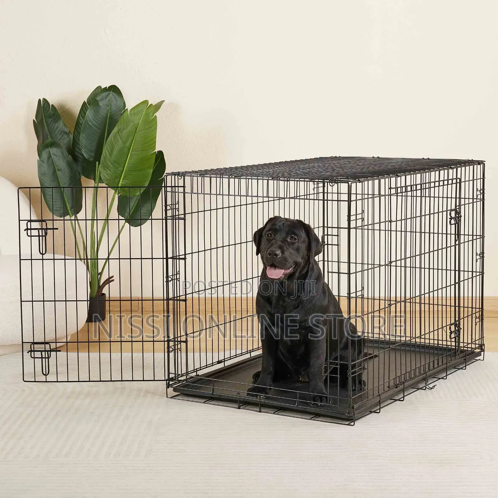 Foldable Double Door Dog Crate