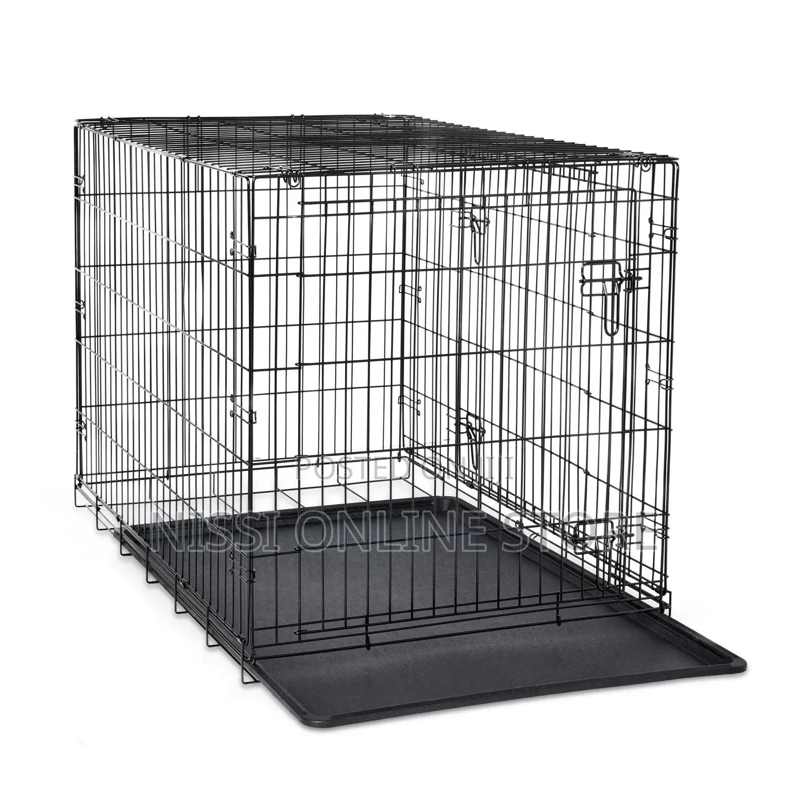 Foldable Double Door Dog Crate