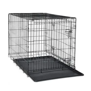 Foldable Double Door Dog Crate