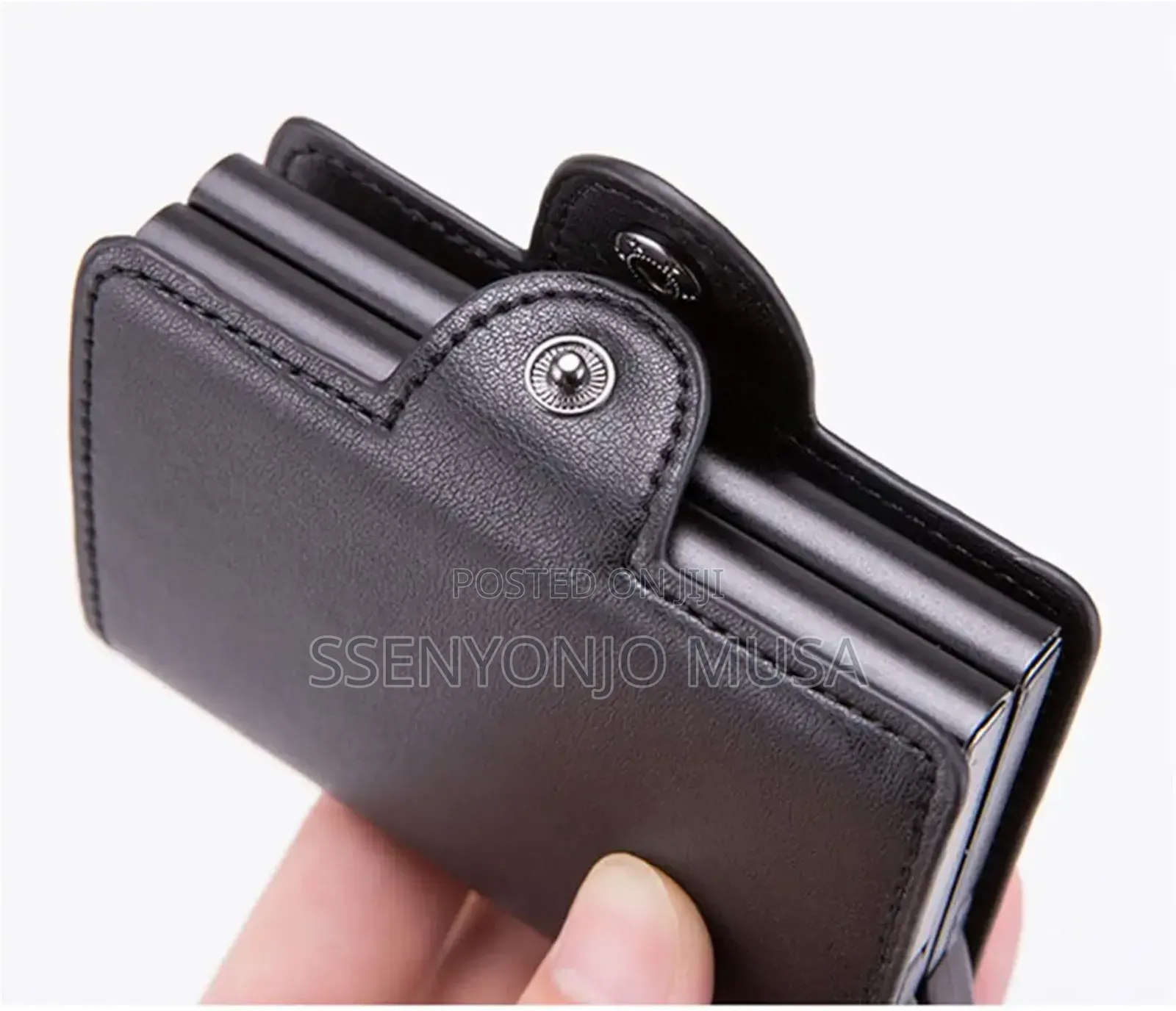 Aluminum Leather Credit Card Holder Wallet