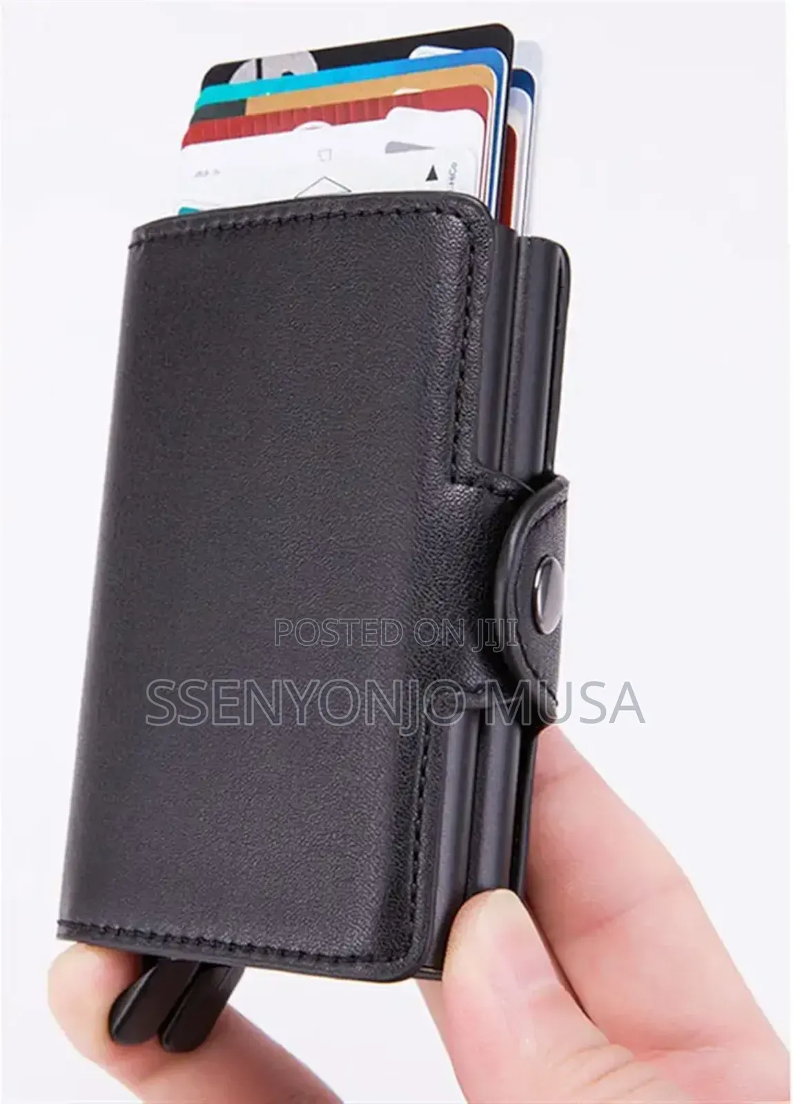 Aluminum Leather Credit Card Holder Wallet