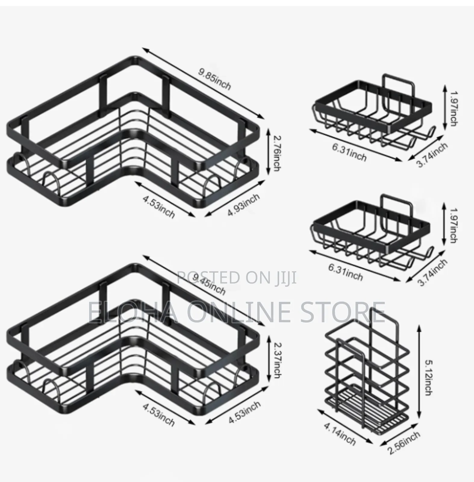 Multi-Functional 5pcs Stainless Steel Shower Caddy