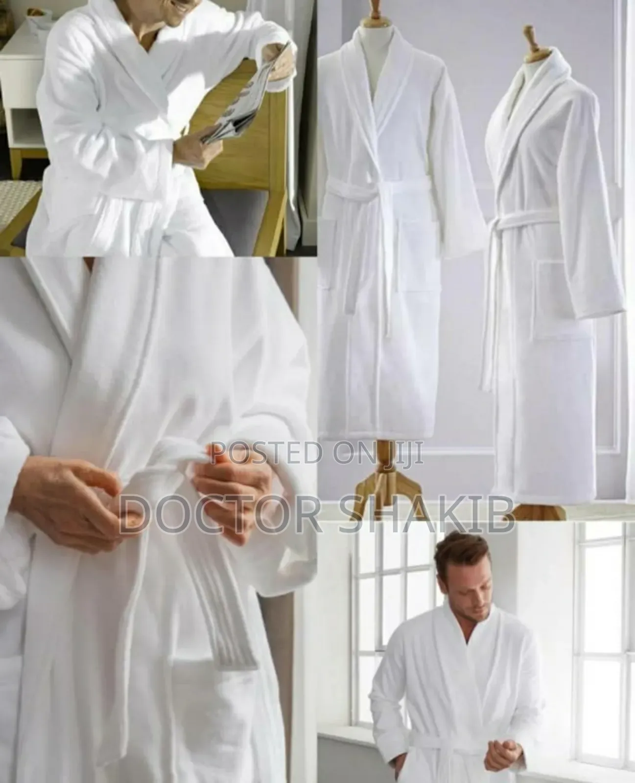 High Quality Unisex White Soft Bathrobes