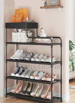 5layers Black Multifunction Shoe Rack