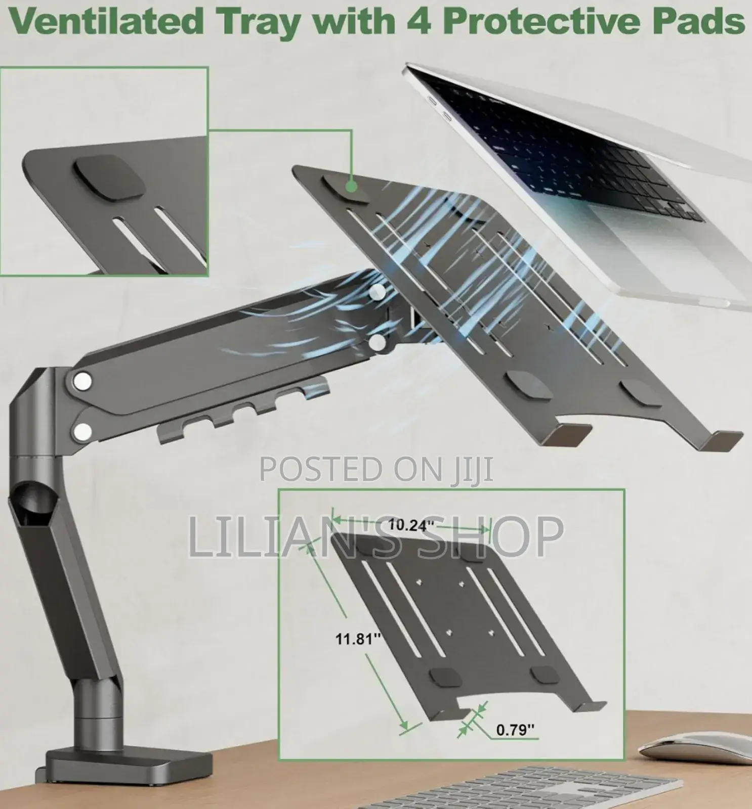 2in1 Adjustable Clippable Laptop Holder
