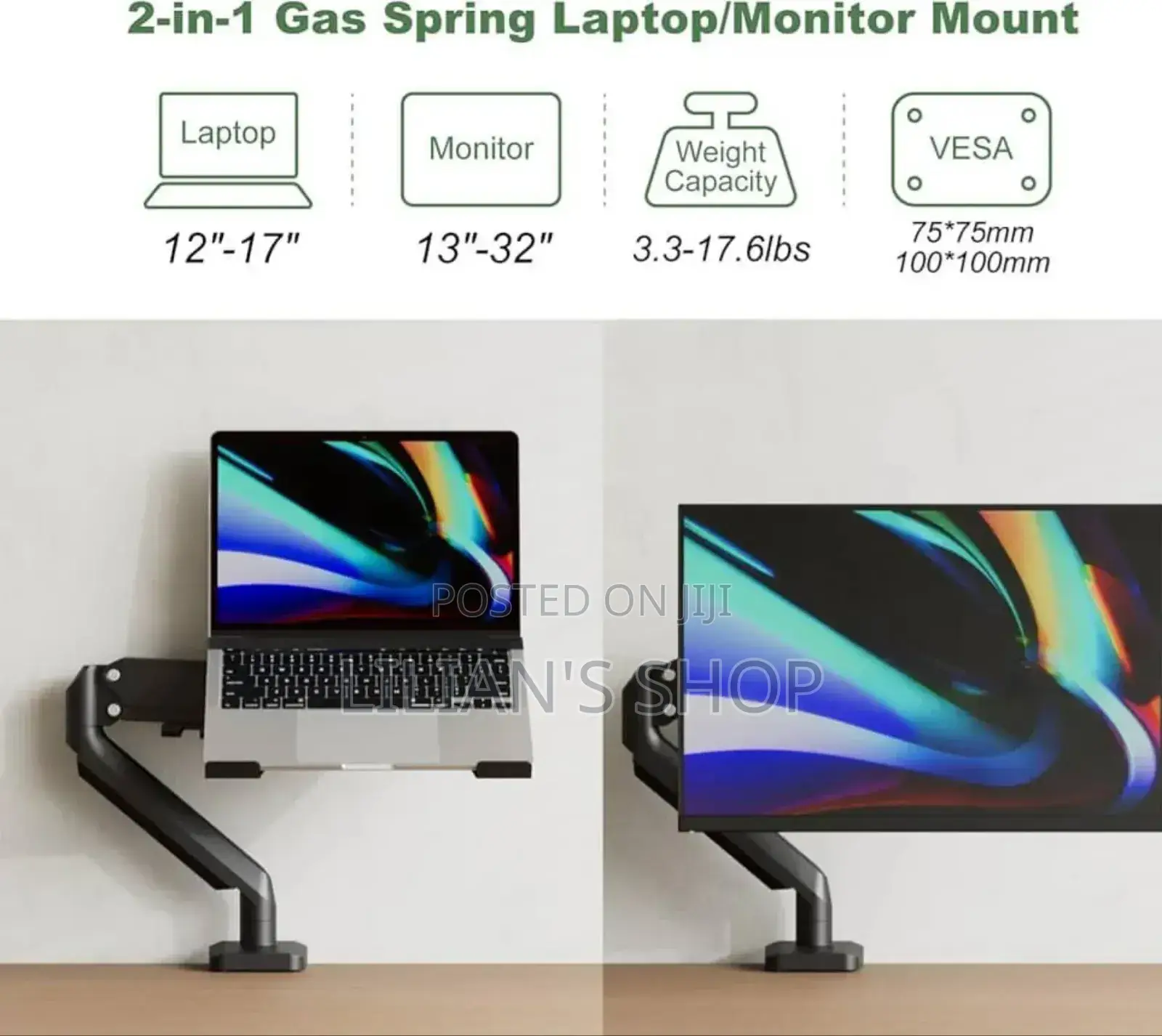 2in1 Adjustable Clippable Laptop Holder