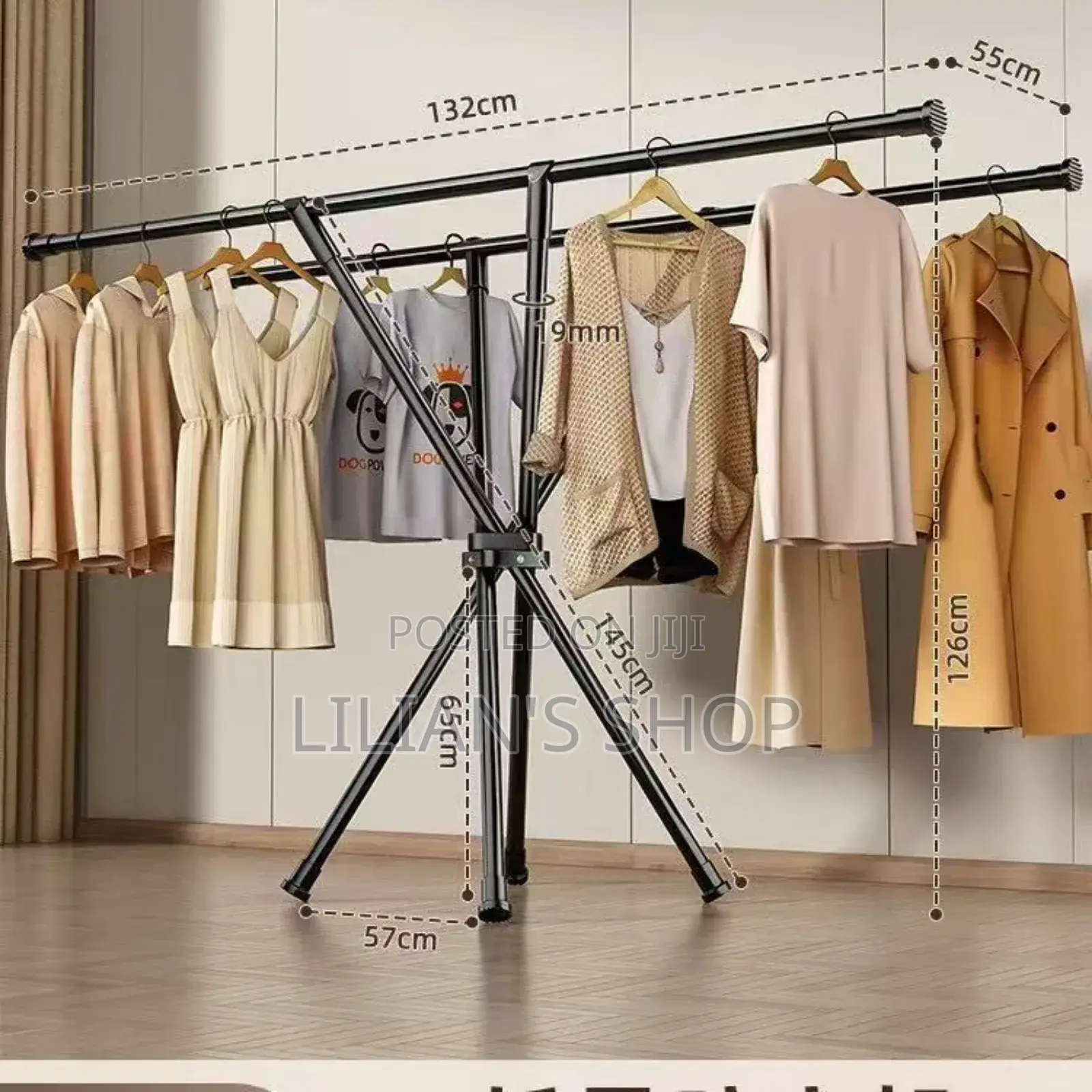 X-Shaped Foldable Clothes Drying Rack