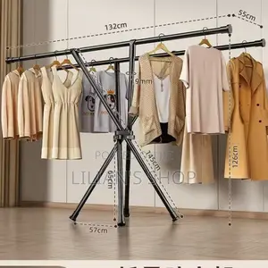 X-Shaped Foldable Clothes Drying Rack