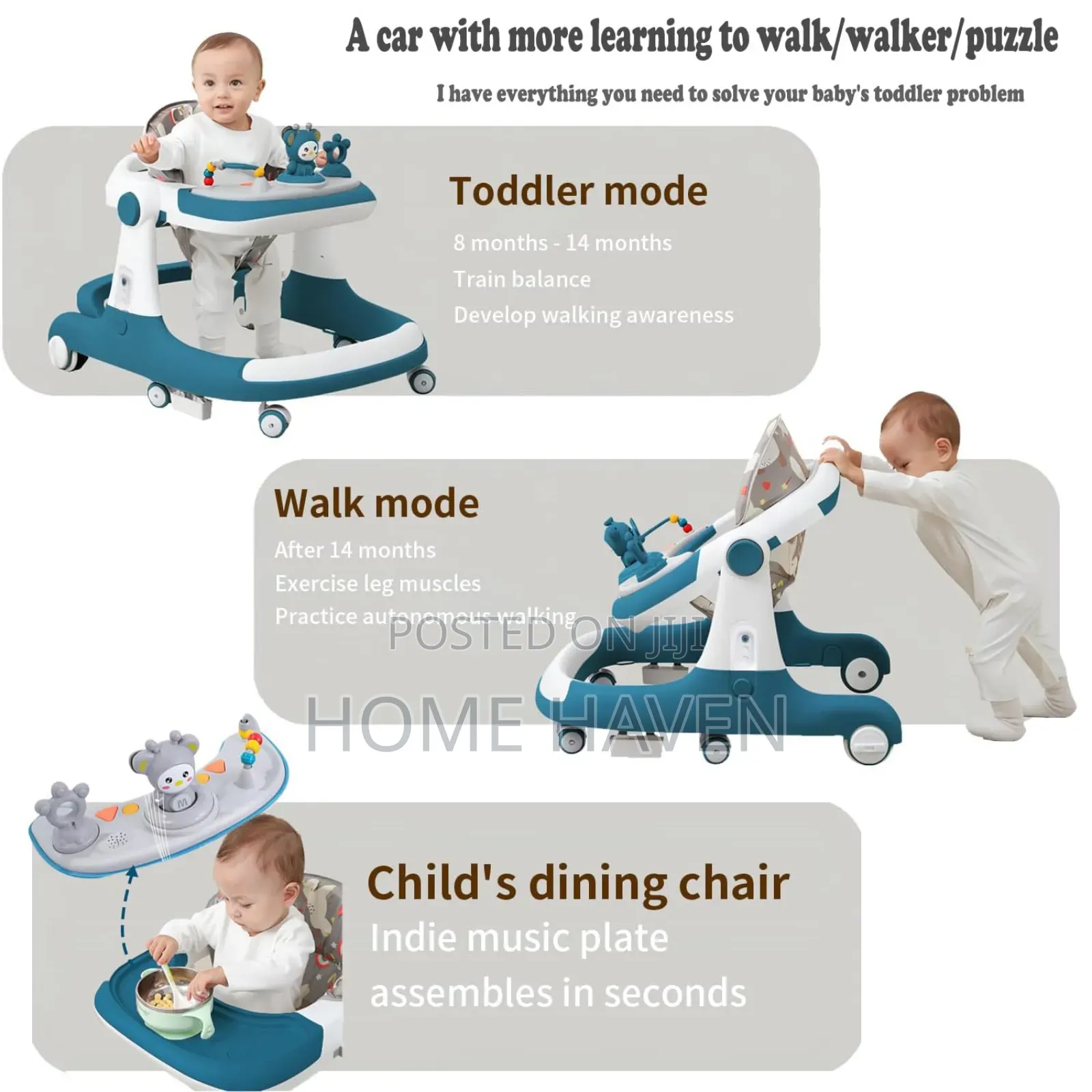 3in1 Baby Walker With Wheels