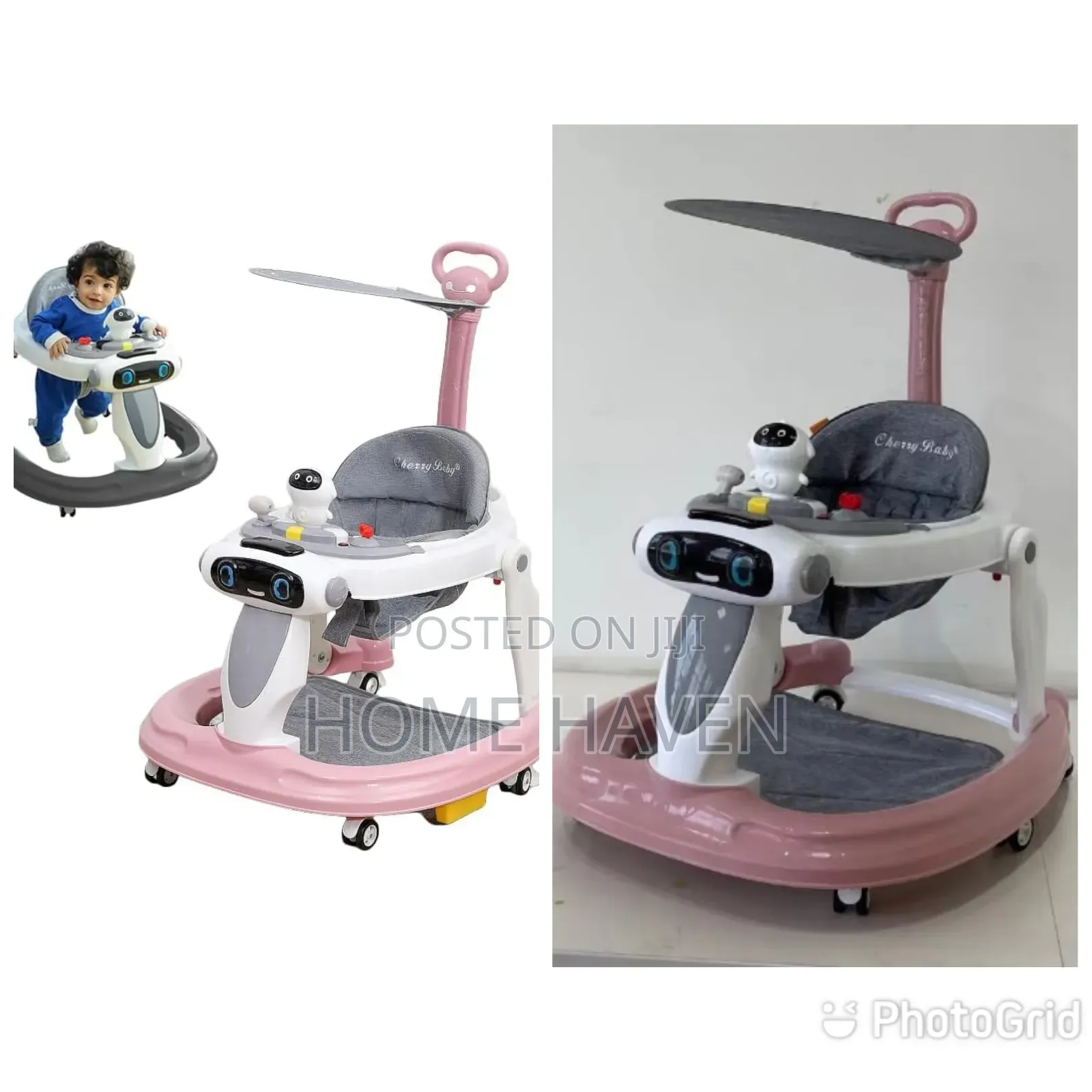 Cherry Baby 3in1 Baby Walker With Canopy And Push Bar
