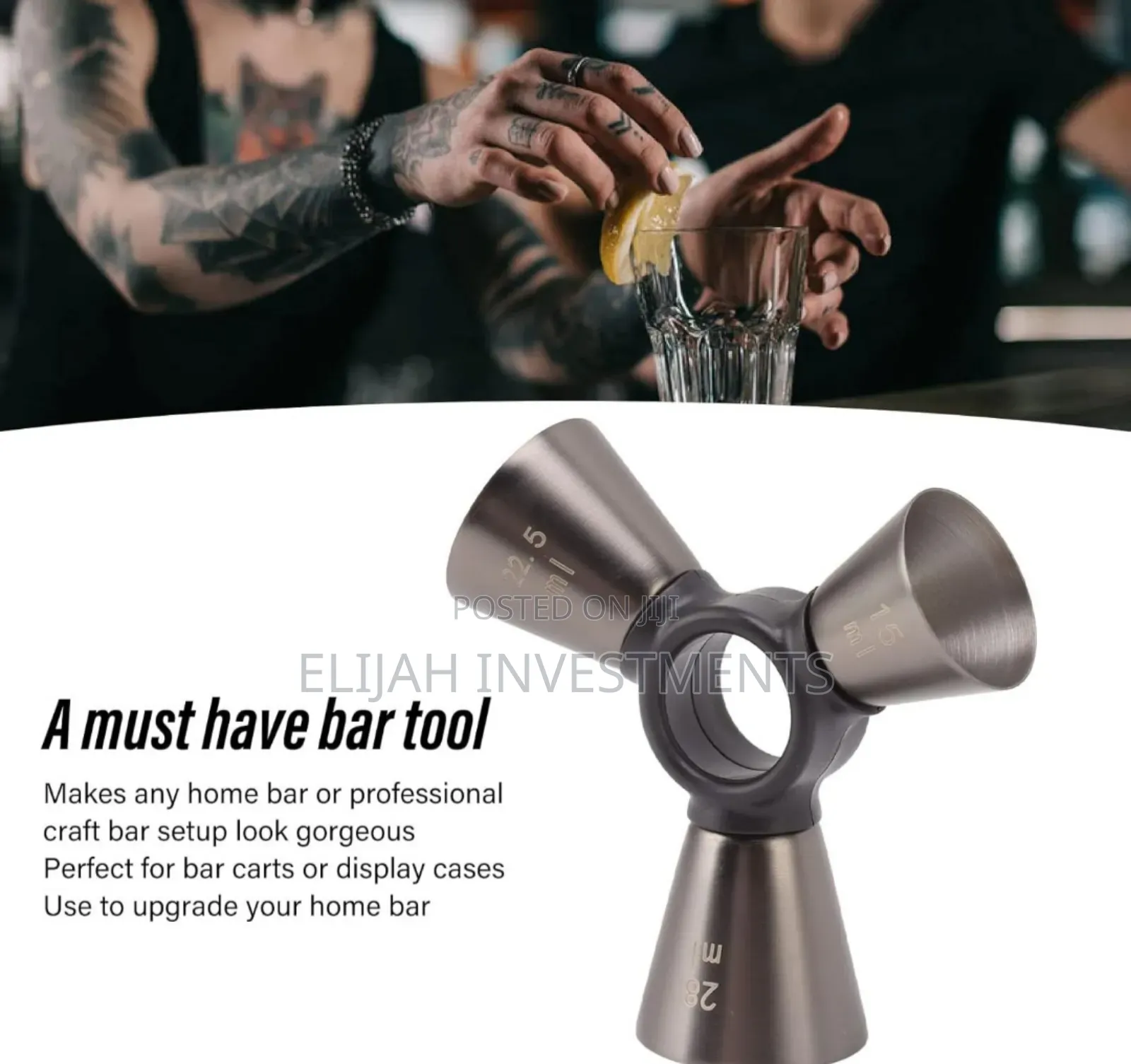Stainless Steel 3-End Bar Measuring Cup