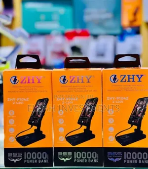 Zhy 2in1 10000mah Power Bank With Foldable Phone Holder