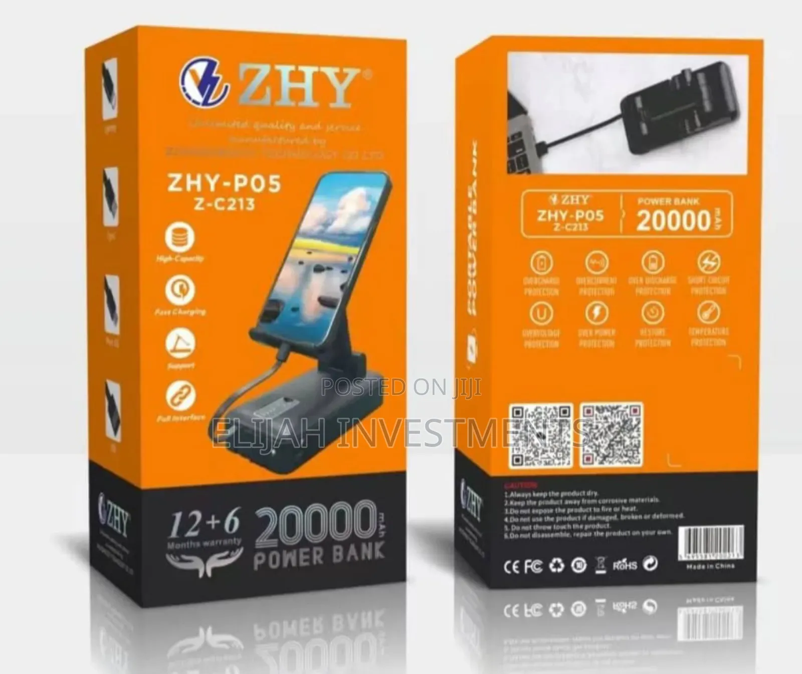 Zhy P05 20000mah Power With Phone Holder