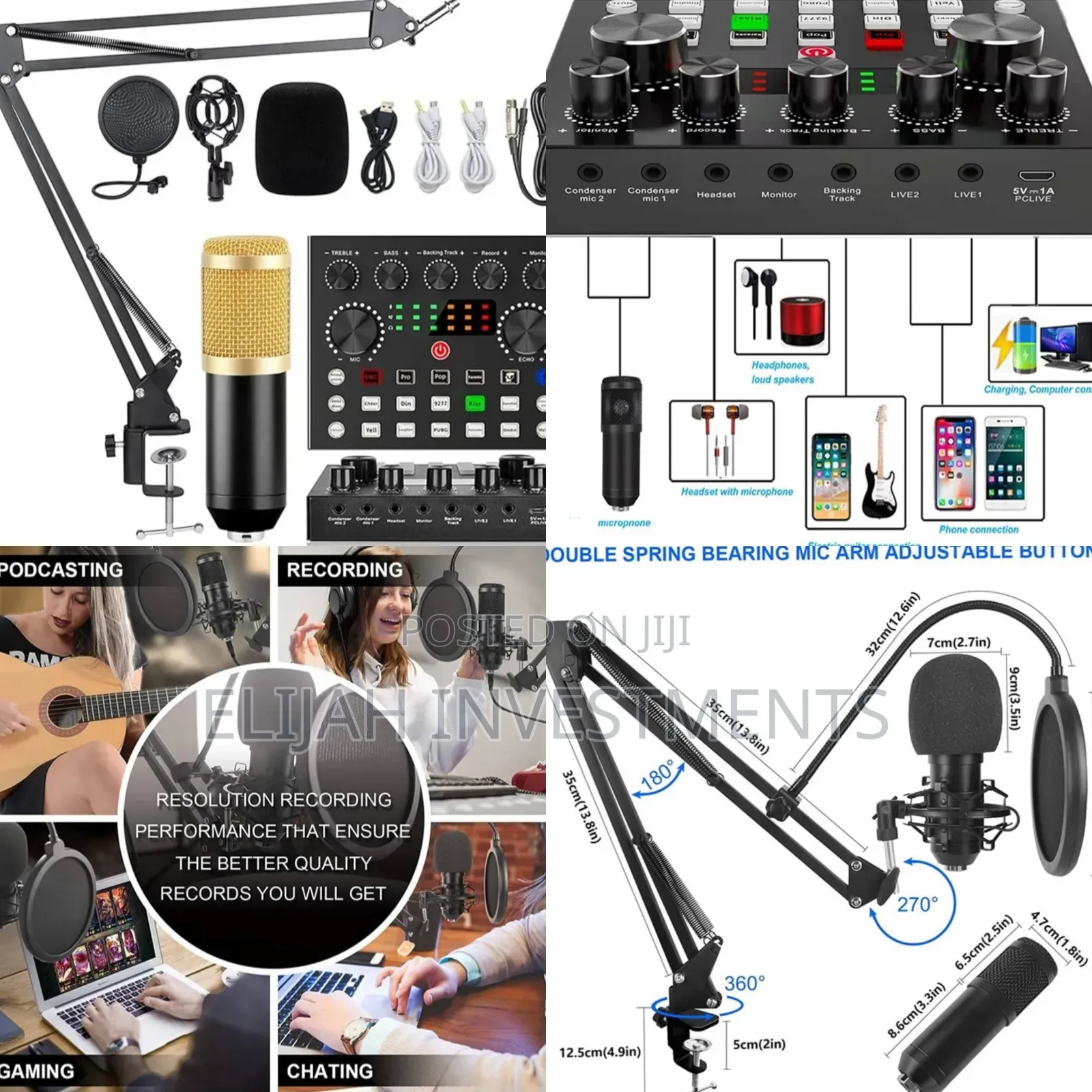 Sound Card Kit Condenser Microphone Set