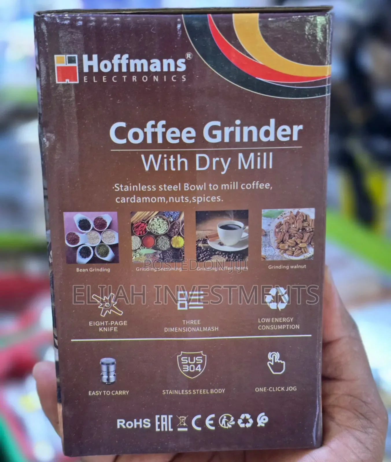 Hoffmans Portable Coffee Grinder With Fry Mill