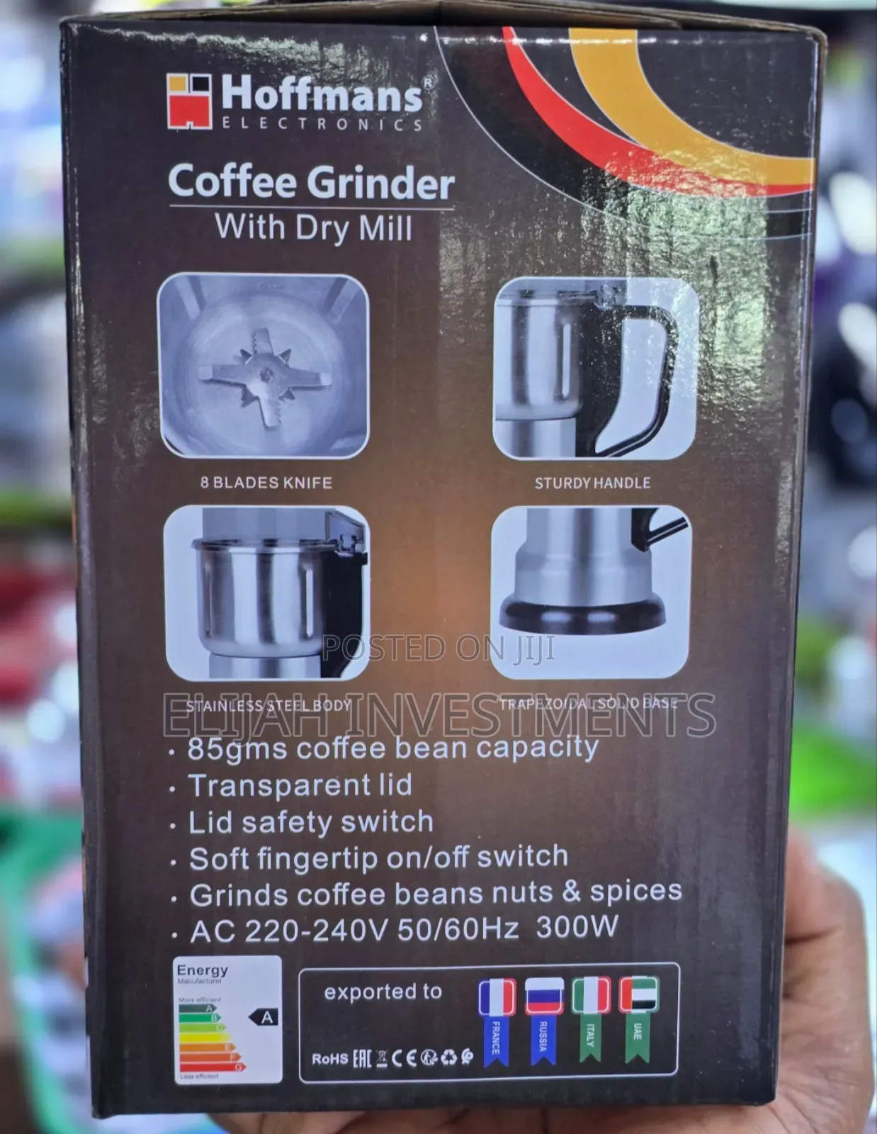 Hoffmans 300w Coffee Grinder With Dry Mill