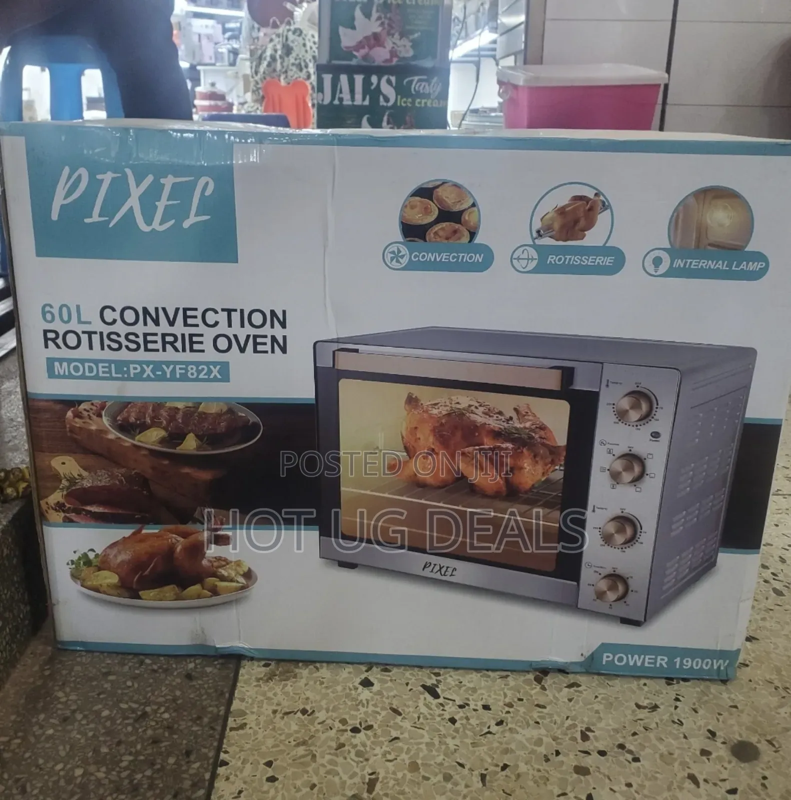 Pixel 60 Liters Convection Rotisserie Oven - Silver Steel