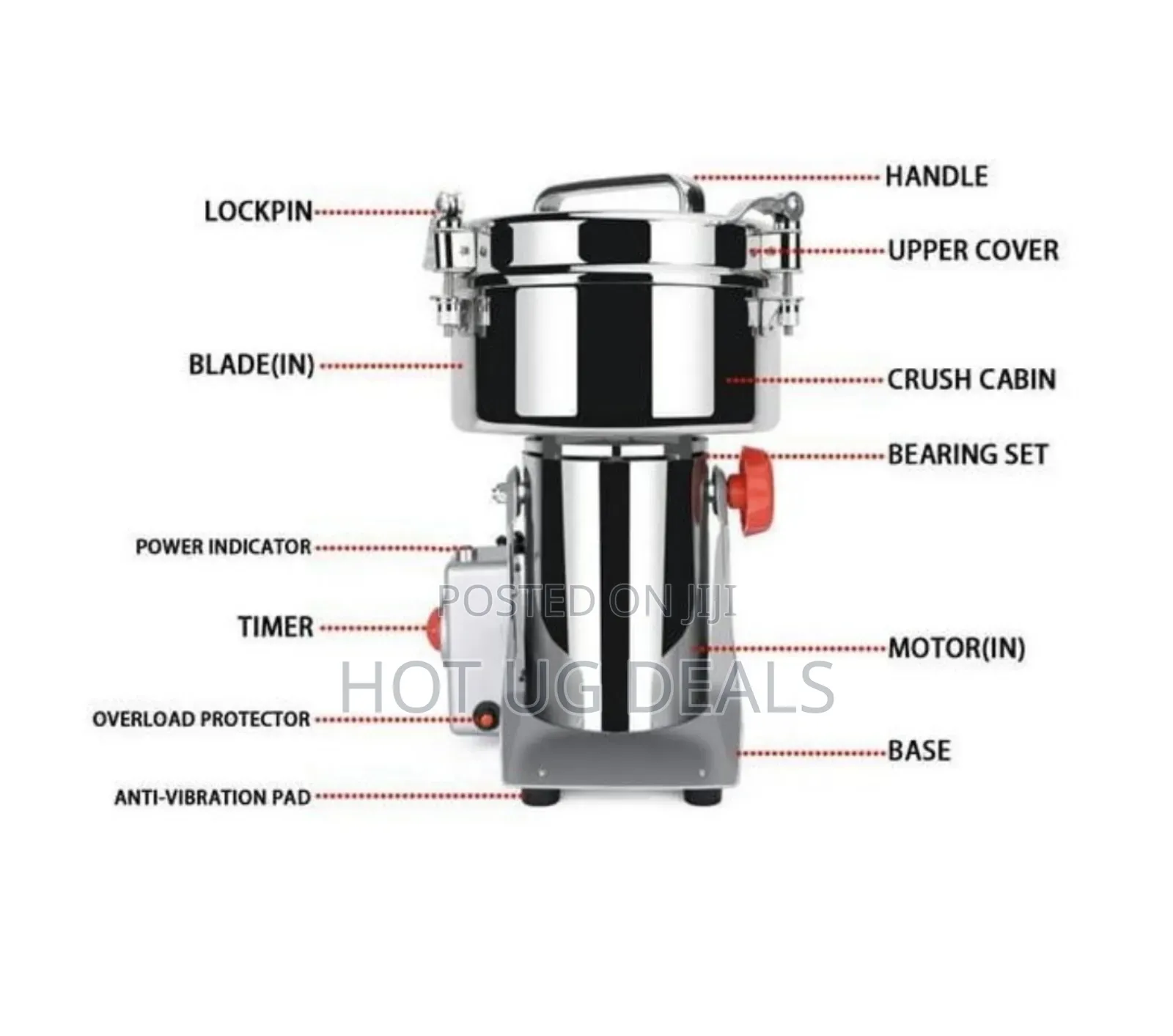 1000g High Speed Electric Dry Powder Food Grinder Machine