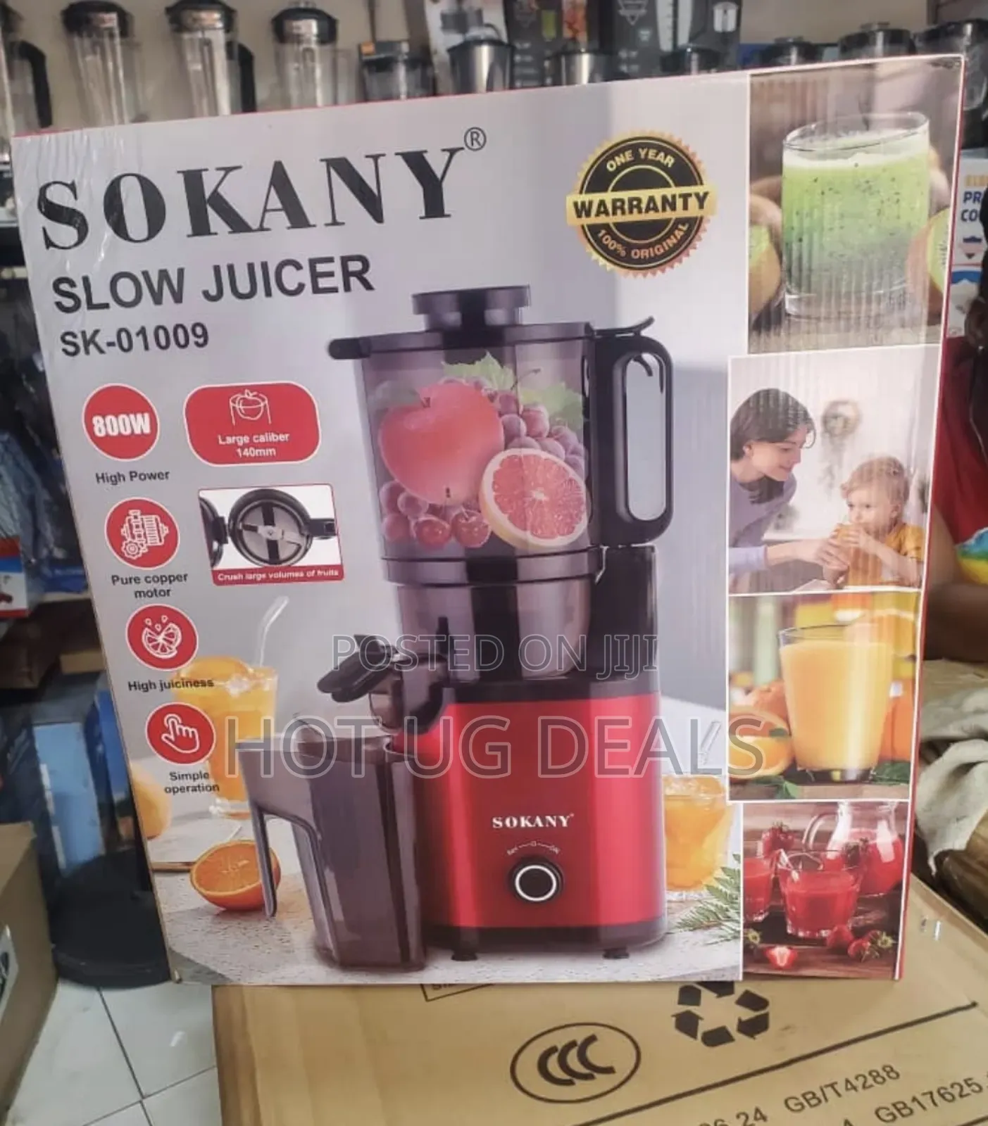 Sokany Electric Slow Juicer  - Red & Black
