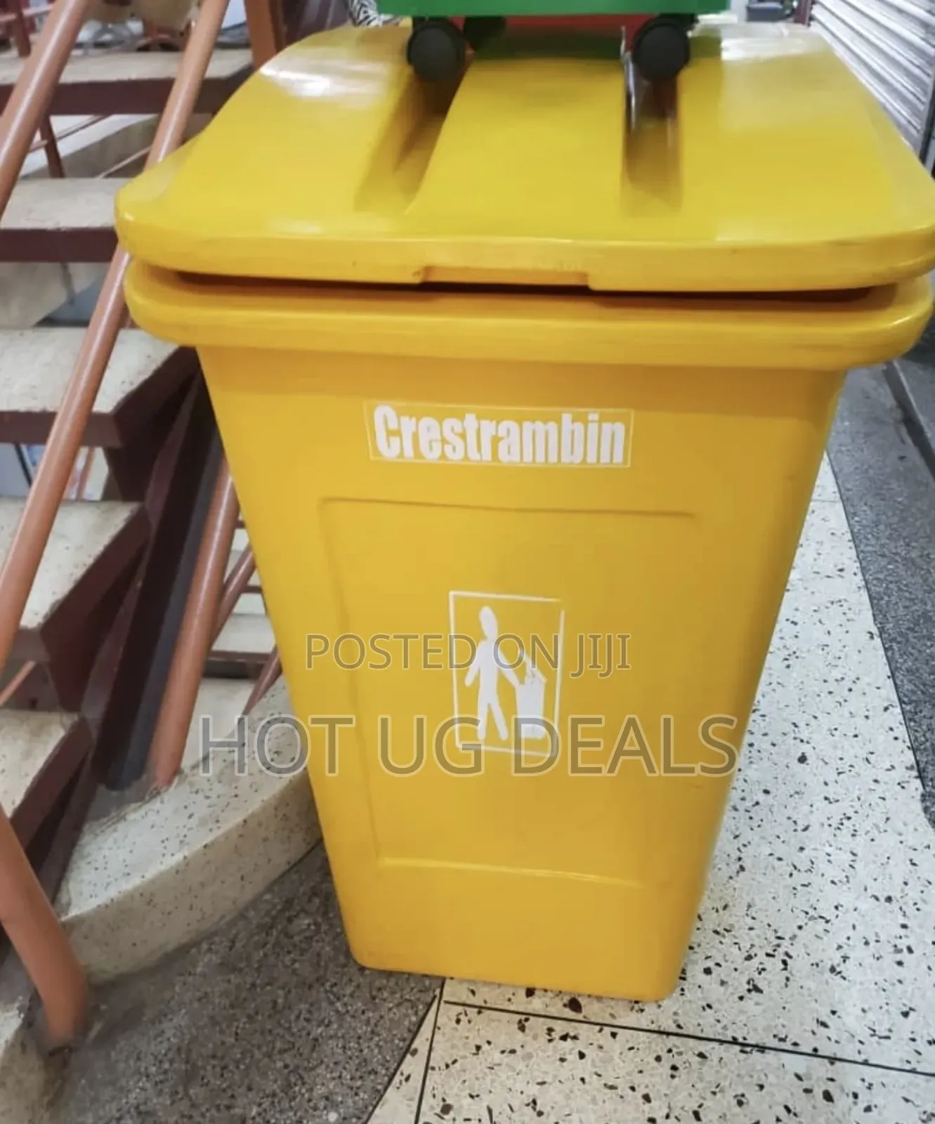 Outdoor 240l Plastic Wheel Dustbin- Yellow