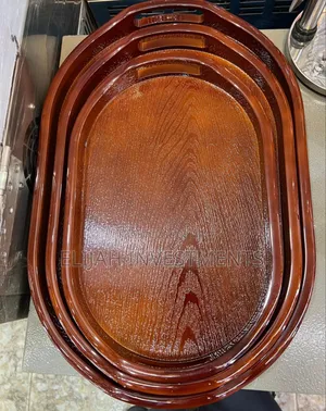 3pcs Oval-Shaped Bamboo Serving Trays