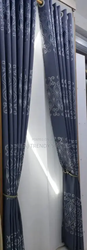 Elegant Gray Curtains Per Finished Metre