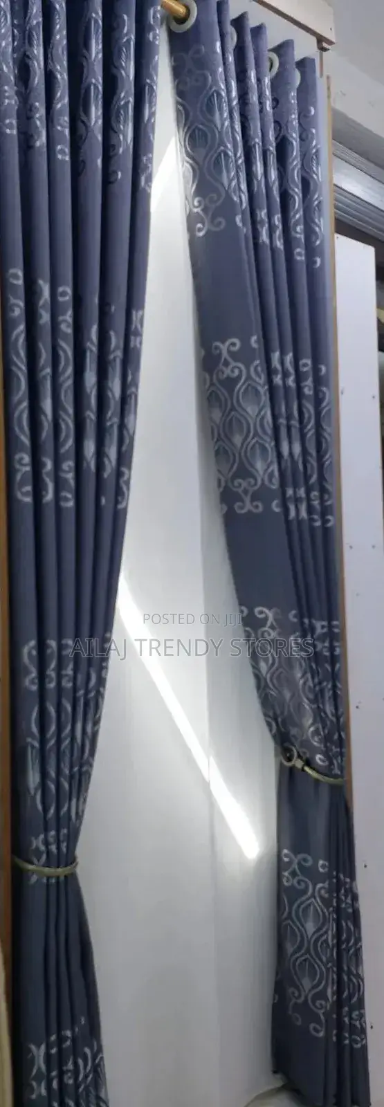 Elegant Gray Curtains Per Finished Metre