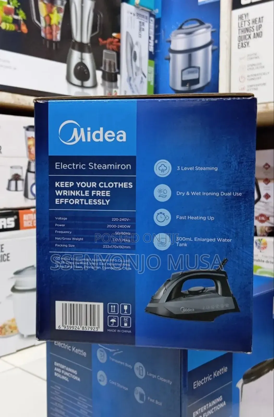 Midea Electric Steam Iron 2000-2400w - Free Clothes