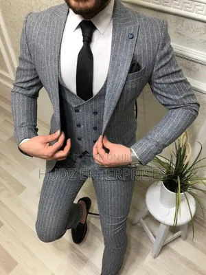 Stripped Grey Classy Suit in Various Sizes