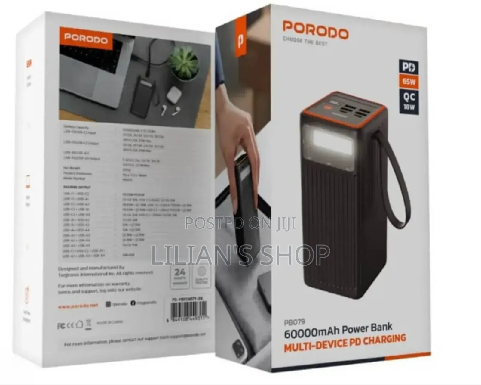 Porodo 60000mah High Capacity Power Bank