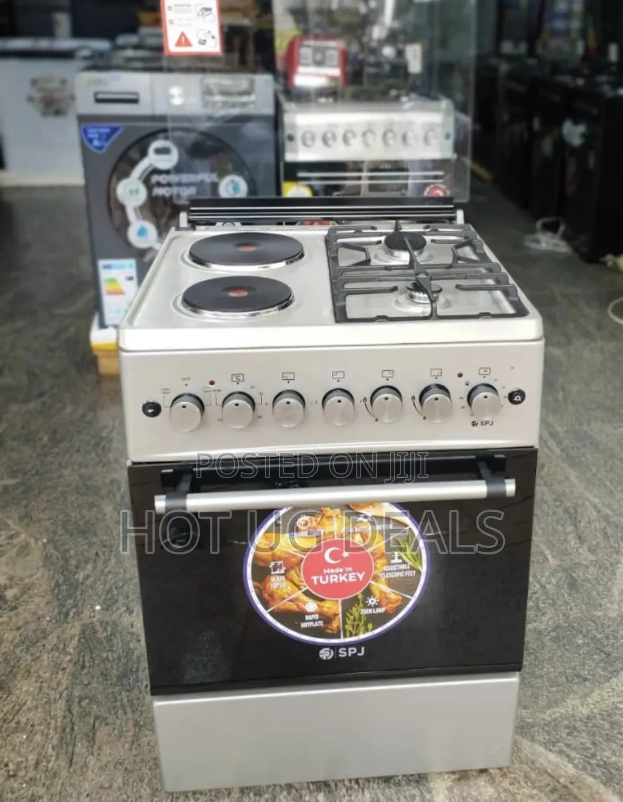 Spj 60x60 Cooker 2gas + 2electric Oven Uses Gas & Electric