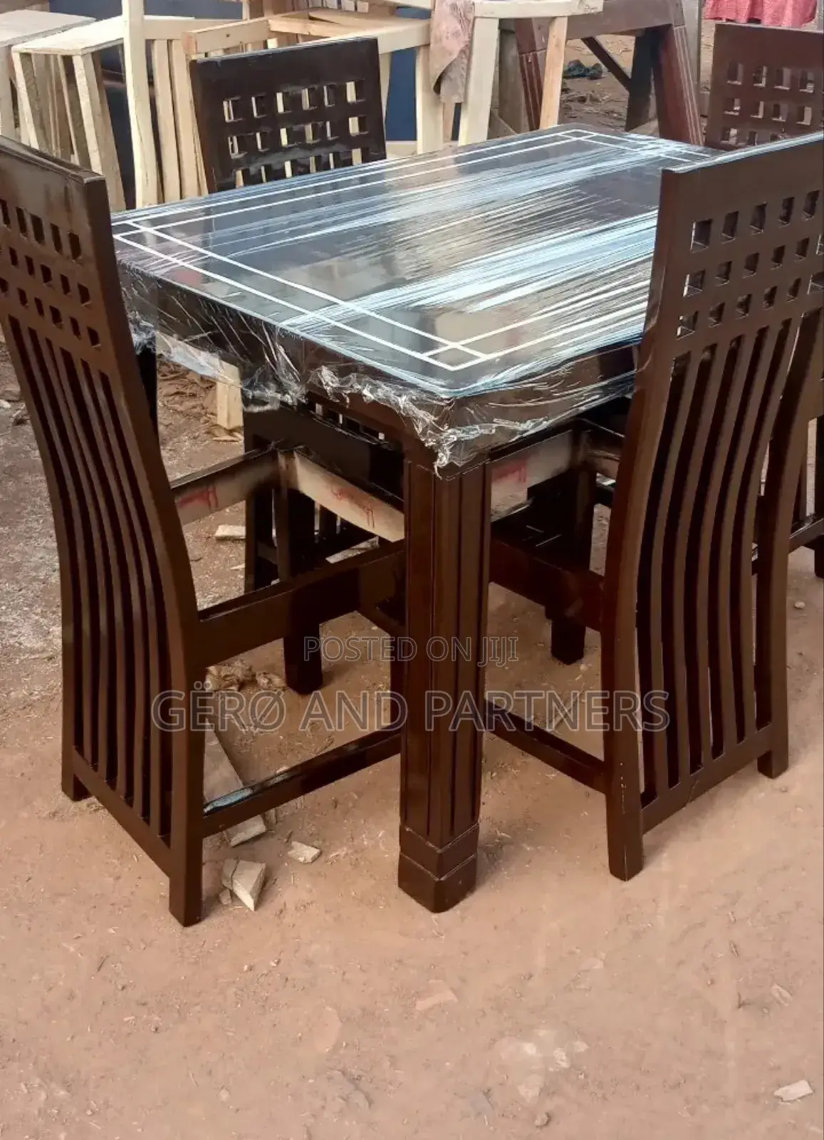 Portable Brown 4 Seater Dining