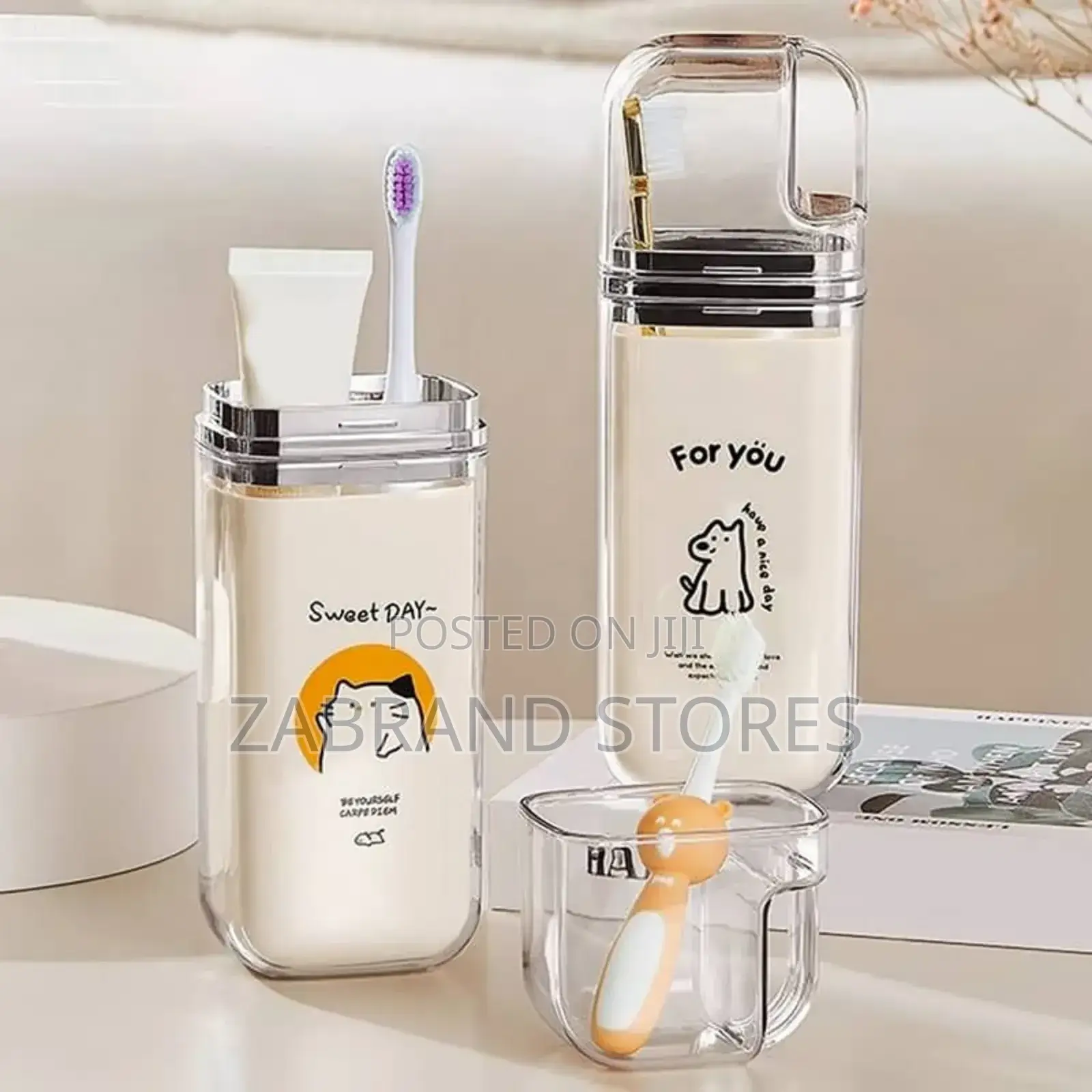 3 in 1travel Mouthwash Cup/ Toothbrush Case