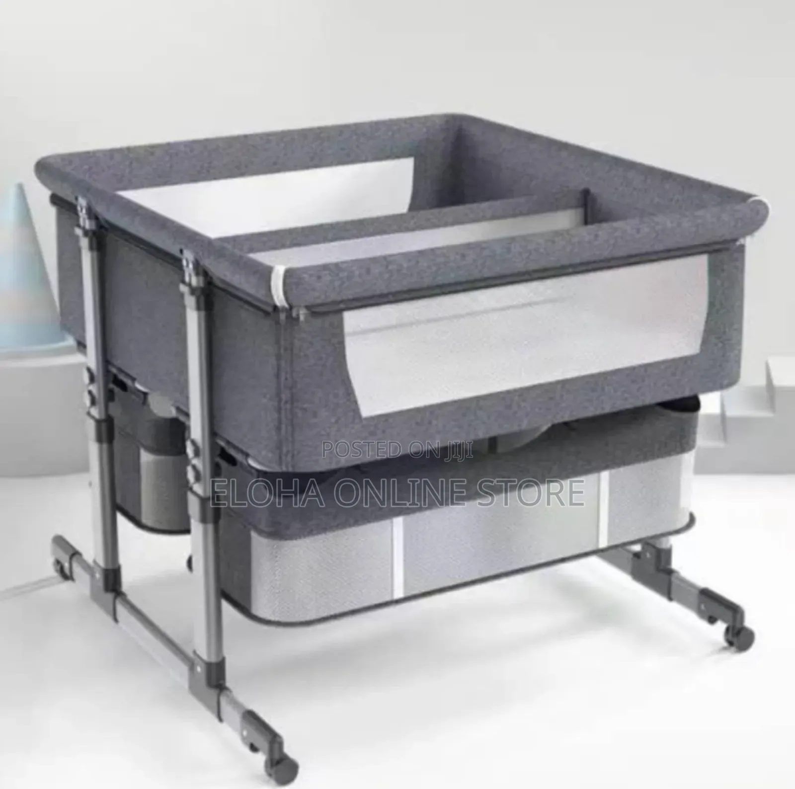 Foldable and Portable Twin Baby Bassinet Bedside Cot