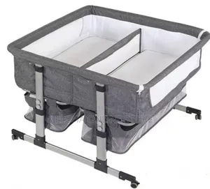 Foldable and Portable Twin Baby Bassinet Bedside Cot