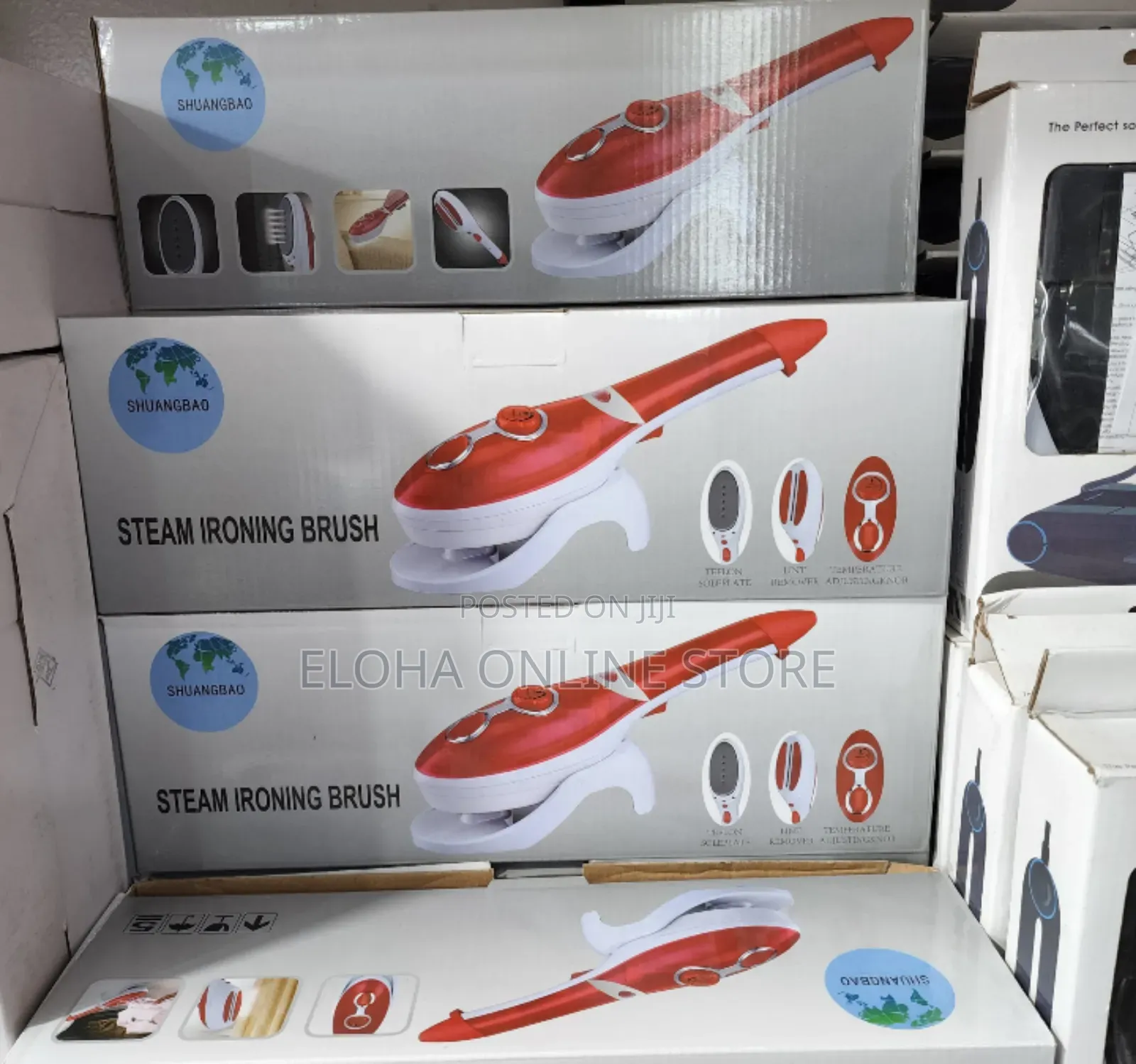 Steam Ironing Brush Red White