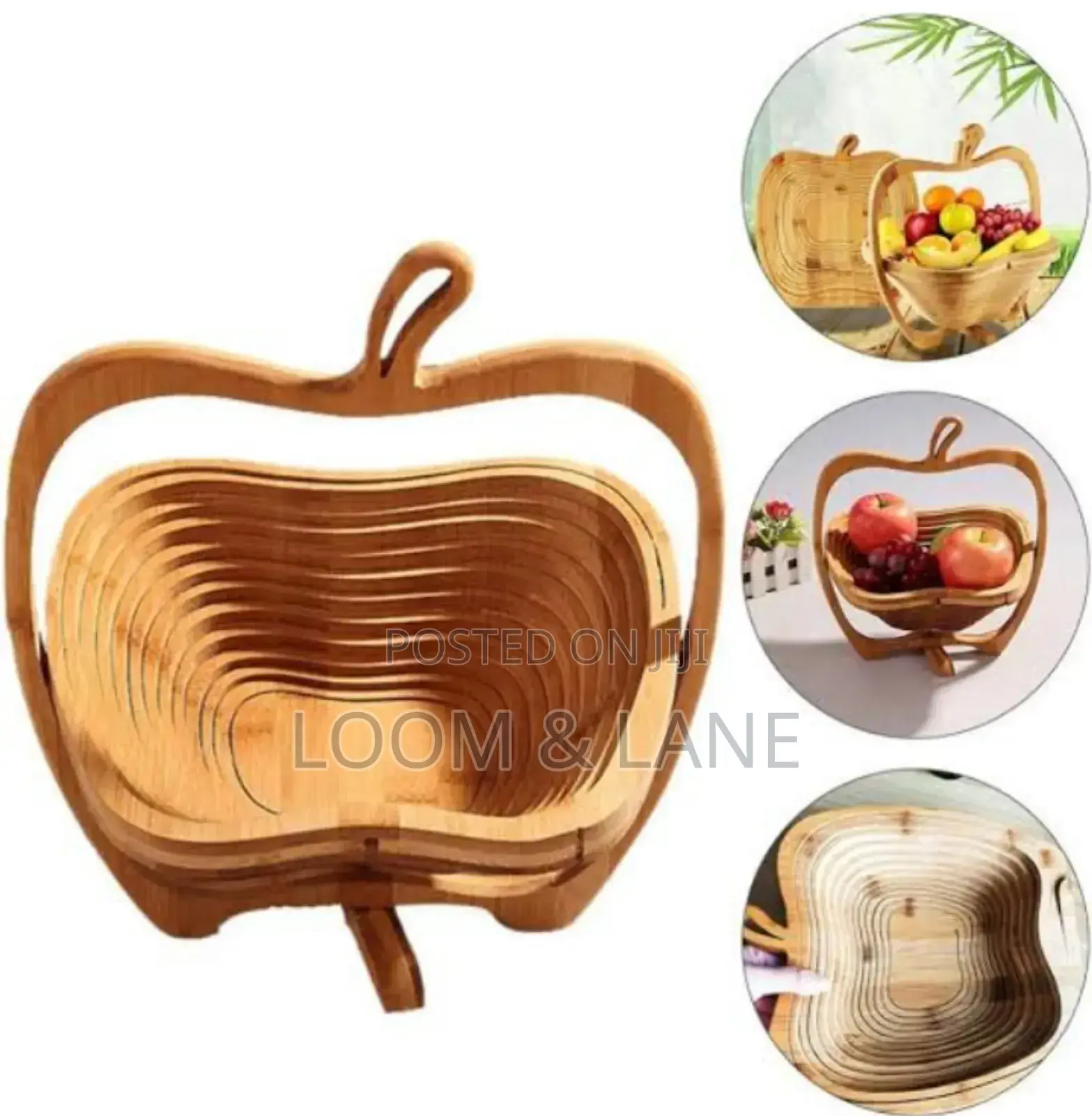 Creative Multifunctional Foldable Bamboo Fruit Bowl