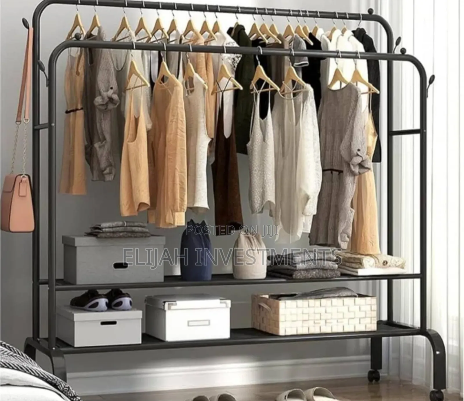 Double Pole Heavy Duty Garment Organiser Rack