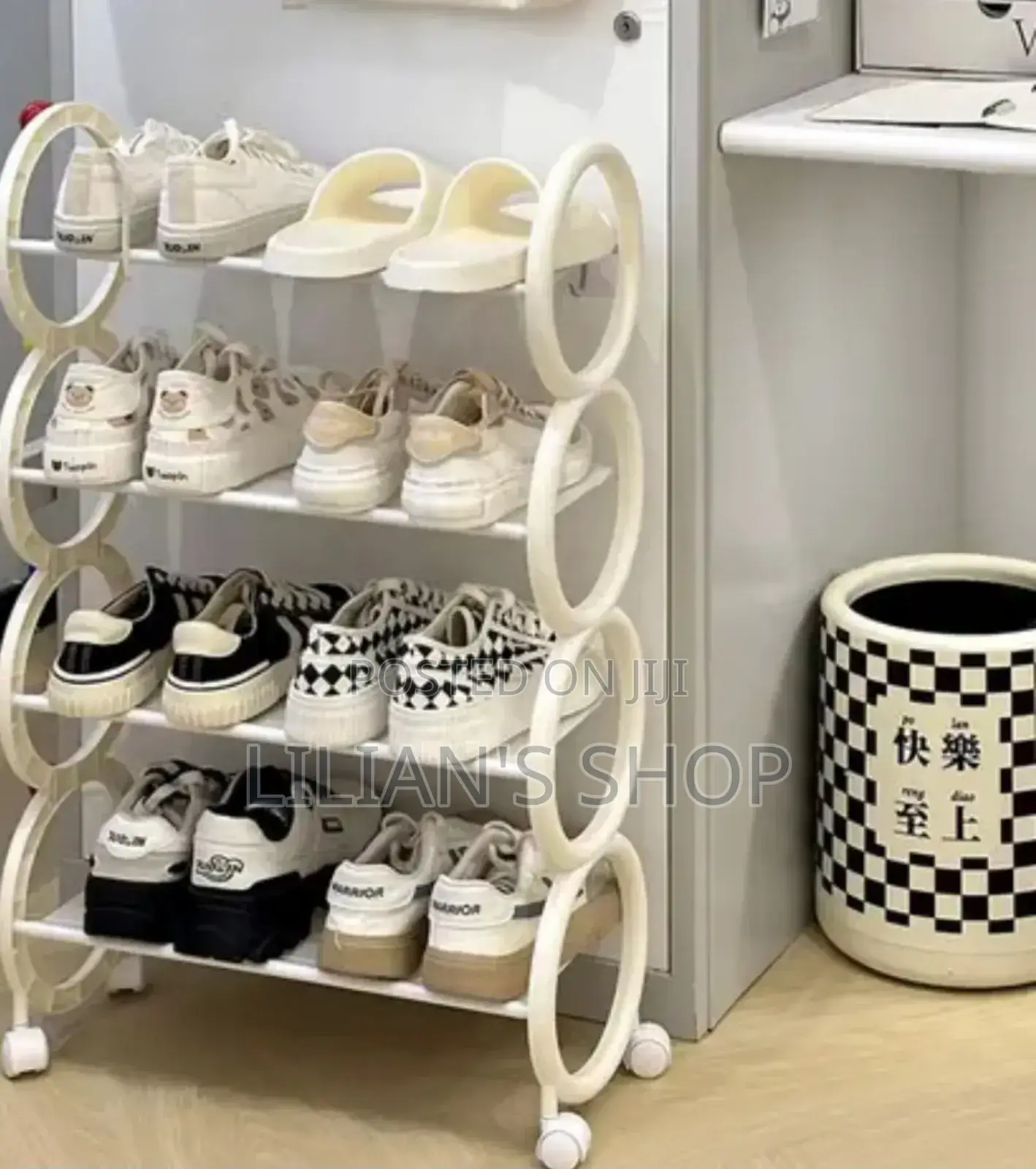 Simple Mult Layer Shoe Rack With Wheels