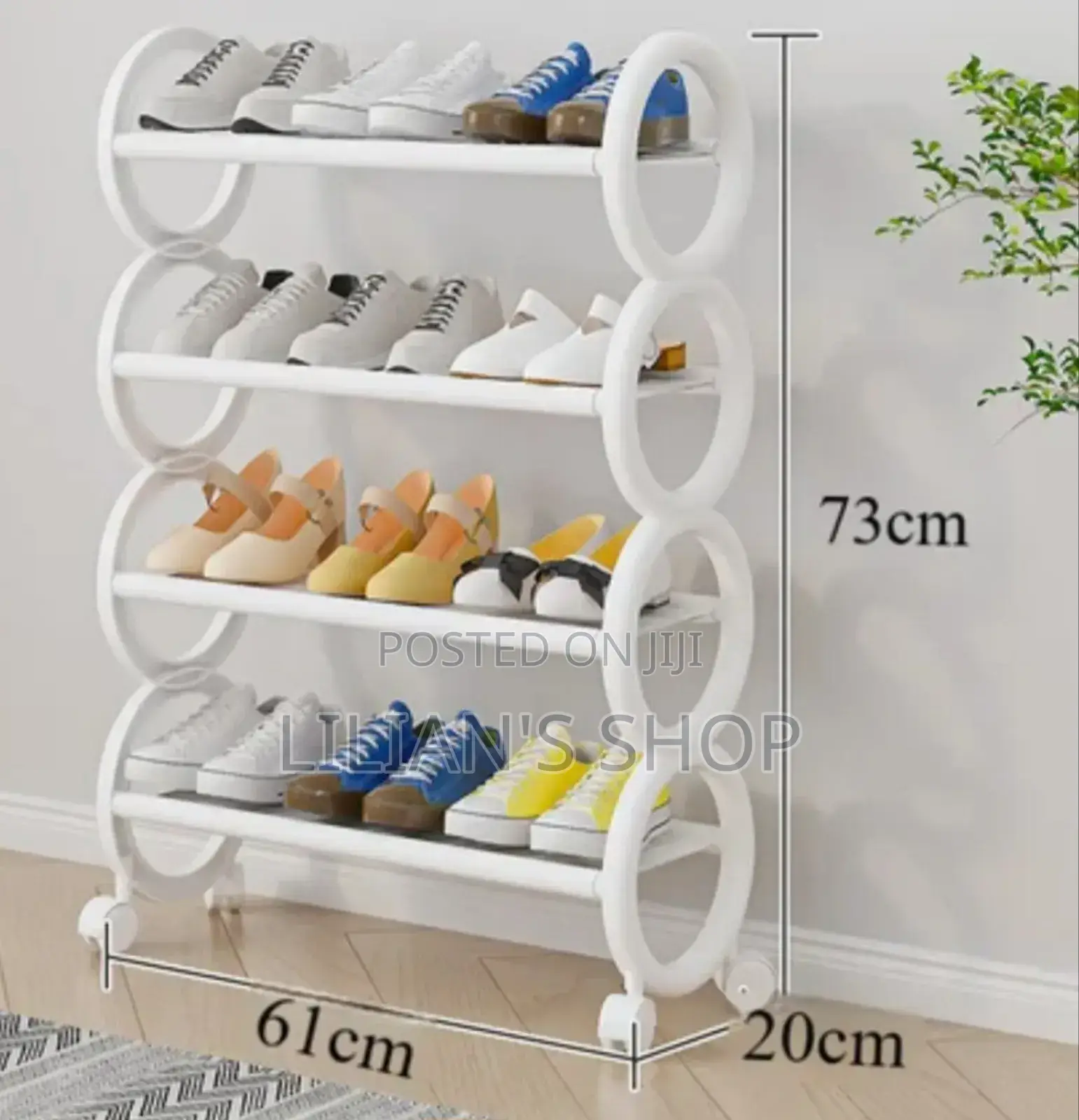Simple Mult Layer Shoe Rack With Wheels